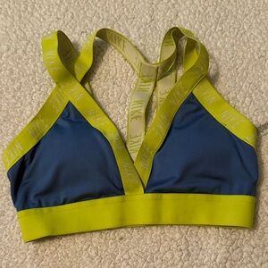 Nike Women's Blue and Lime workout bra